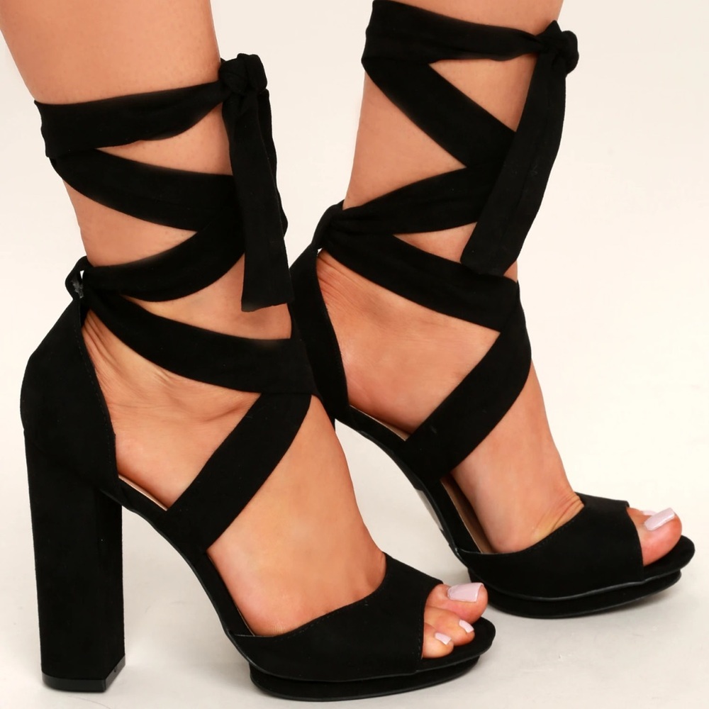 Women’s Black Strappy Heels